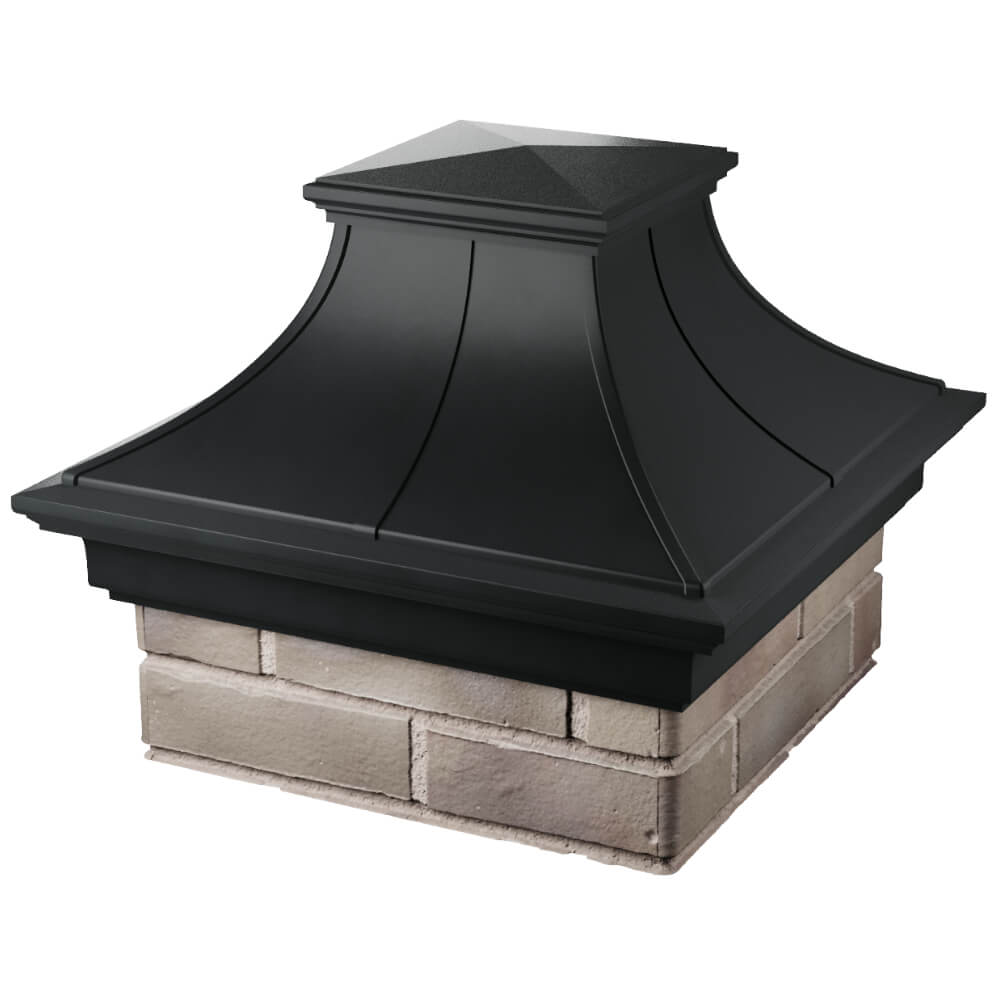 Колпак Zking Монблан Премиум Черный на столб 1.5х1.5 кирпича (385х385мм) в Новомосковске фото
