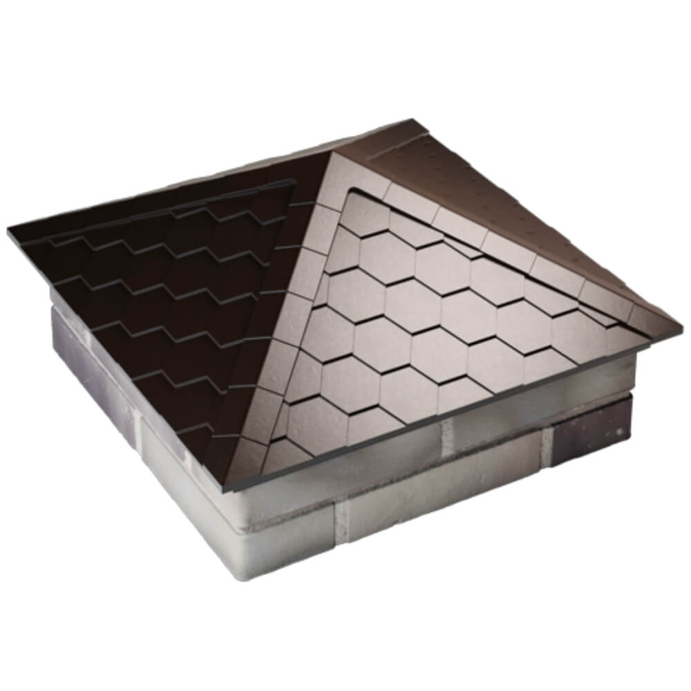 Колпак Zking Эверест Коричневый на столб 2х2 кирпича (535х535мм) Новомосковск фото