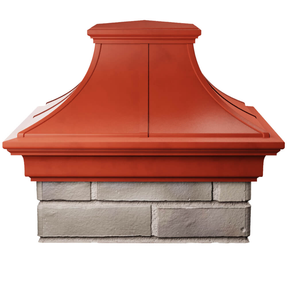 Колпак Zking Монблан Премиум Красный на столб 1.5х1.5 кирпича (385х385мм) Новомосковск фото