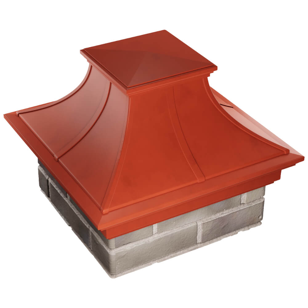 Колпак Zking Монблан Премиум Красный на столб 1.5х1.5 кирпича (385х385мм) в Новомосковске фото