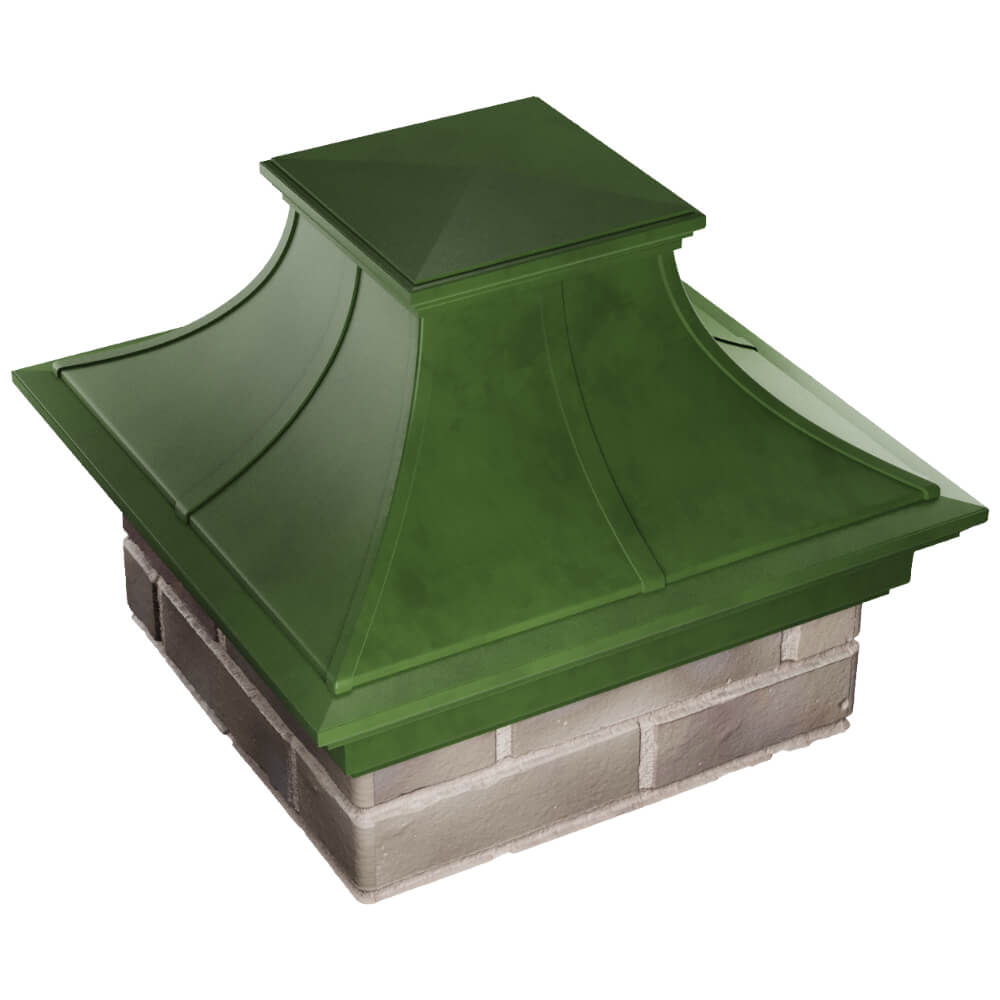 Колпак Zking Монблан Премиум Зеленый на столб 1.5х1.5 кирпича (385х385мм) в Новомосковске фото