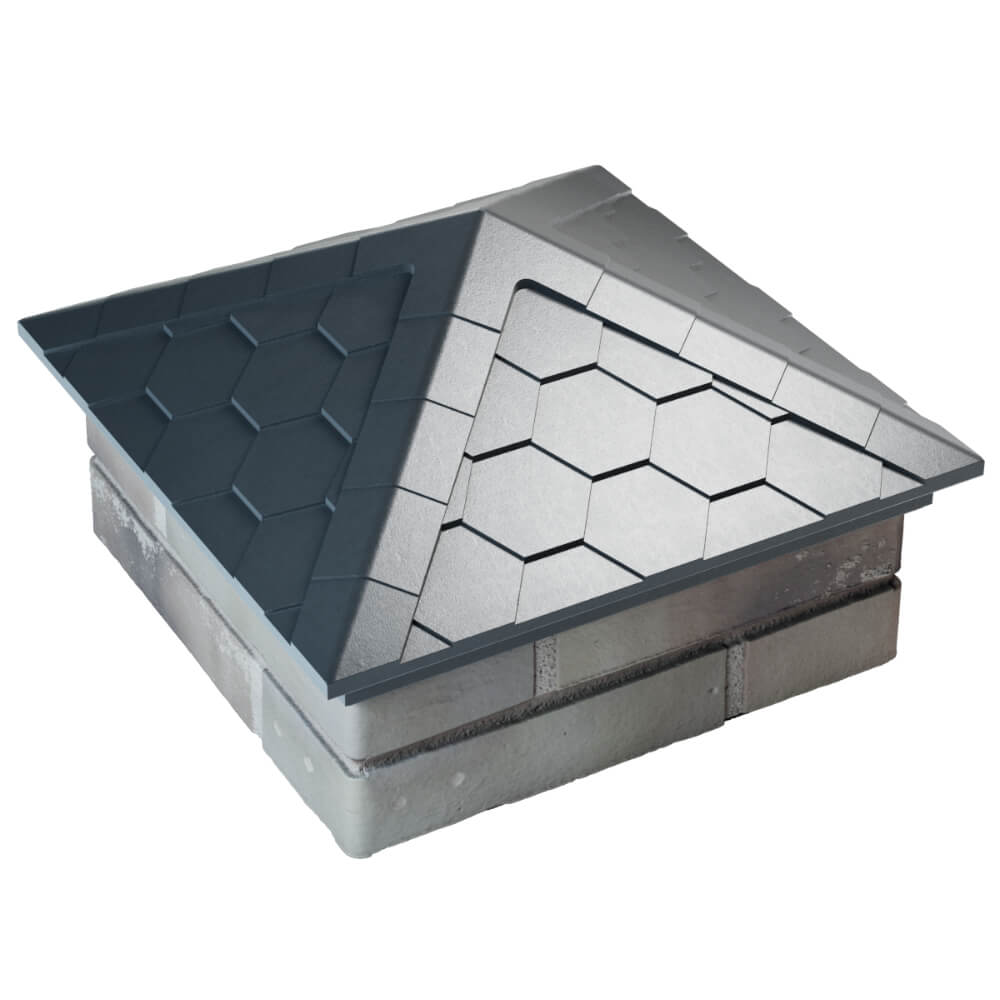 Колпак Zking Эверест Серый на столб 1.5х1.5 кирпича (390х390мм) в Новомосковске фото