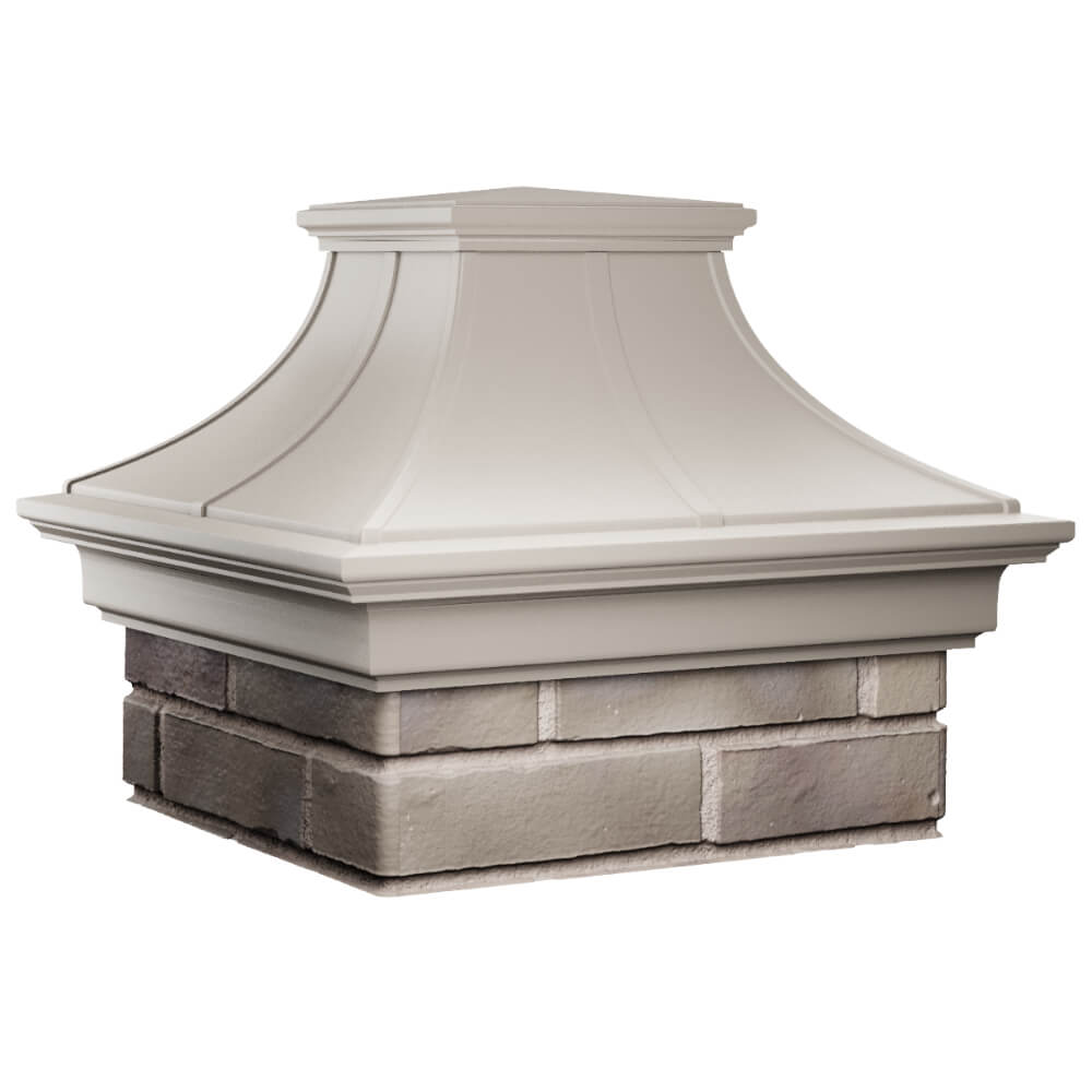 Колпак Zking Монблан Премиум Бежевый на столб 1.5х1.5 кирпича (385х385мм) в Новомосковске фото