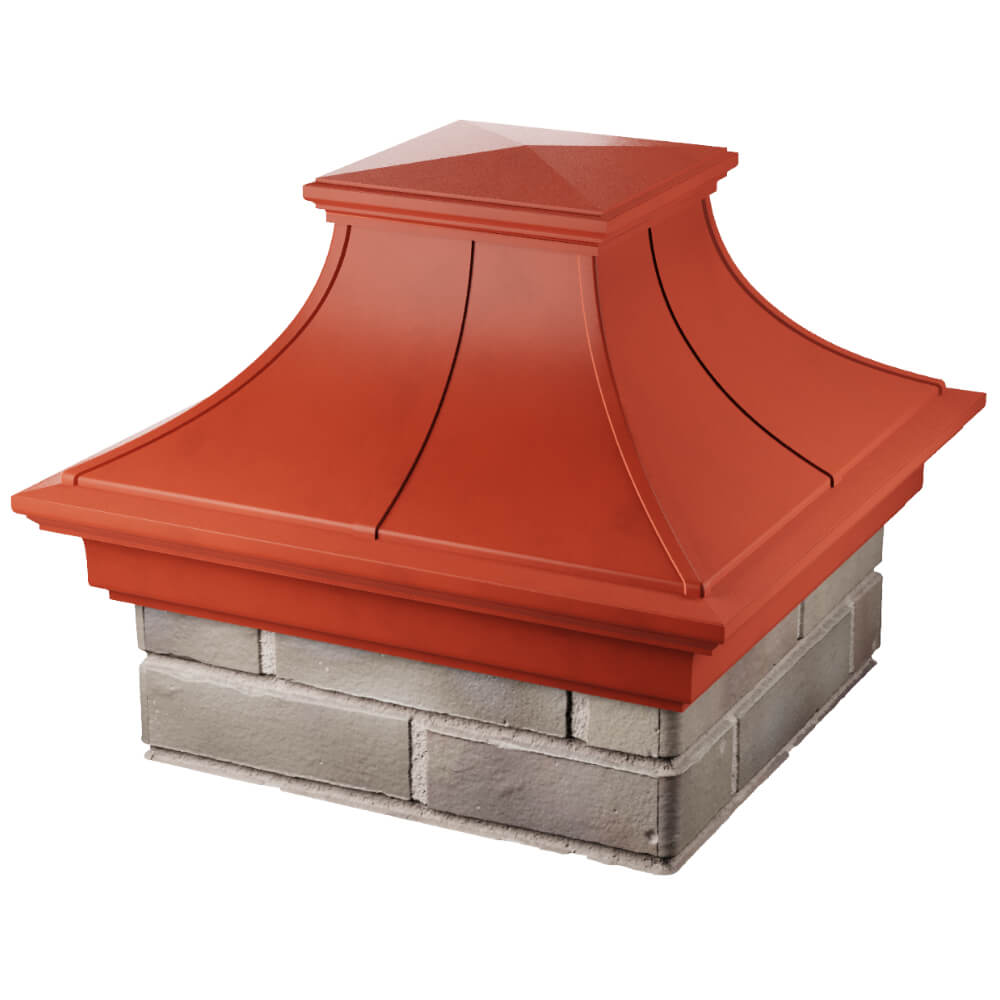 Колпак Zking Монблан Премиум Красный на столб 1.5х1.5 кирпича (385х385мм) в Новомосковске фото