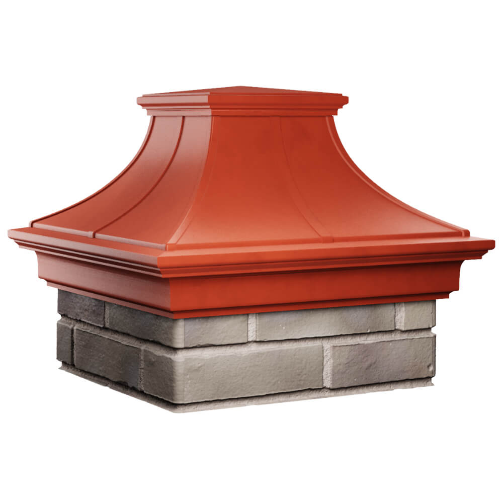 Колпак Zking Монблан Премиум Красный на столб 1.5х1.5 кирпича (385х385мм) в Новомосковске фото