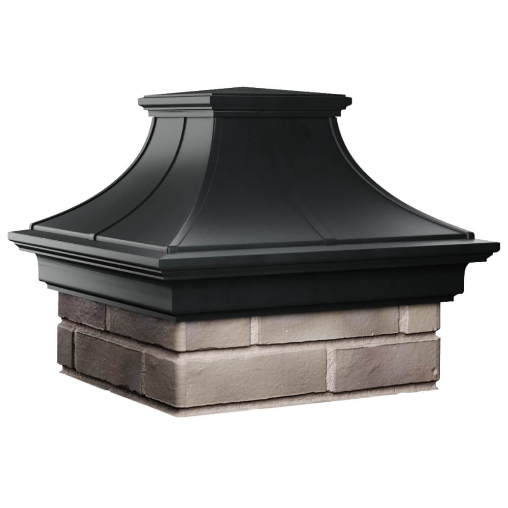 Колпак Zking Монблан Премиум Черный на столб 1.5х1.5 кирпича (385х385мм) в Новомосковске фото