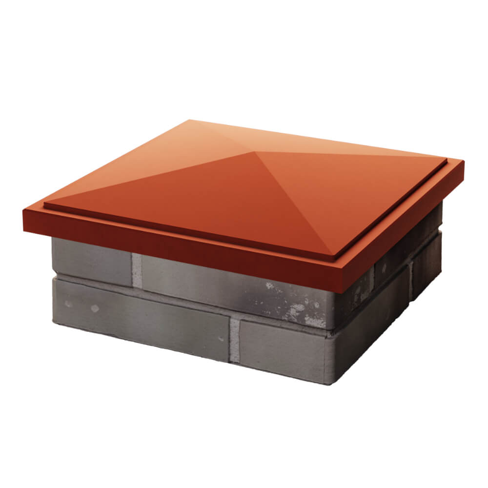 Колпак Zking БонаМоно Красный на столб 1.5х1.5 кирпича (385х385, 400х400мм) в Новомосковске фото