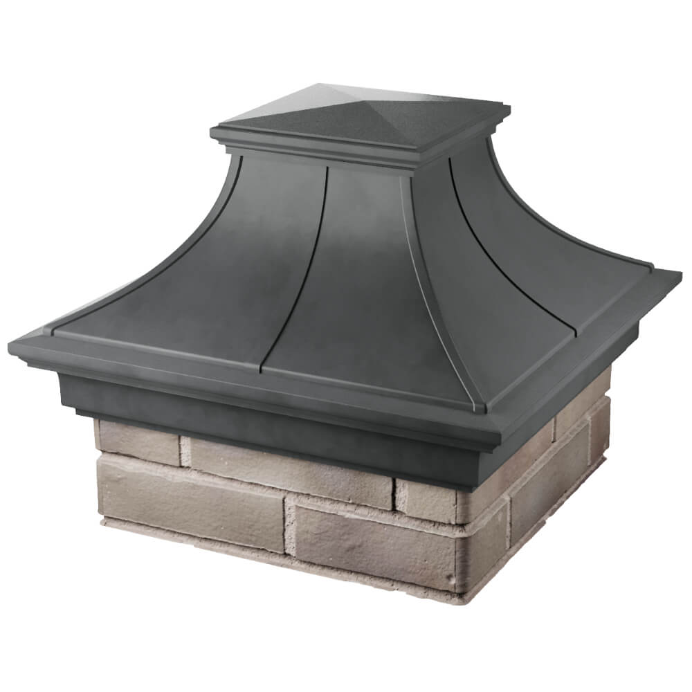 Колпак Zking Монблан Премиум Серый на столб 1.5х1.5 кирпича (385х385мм) в Новомосковске фото