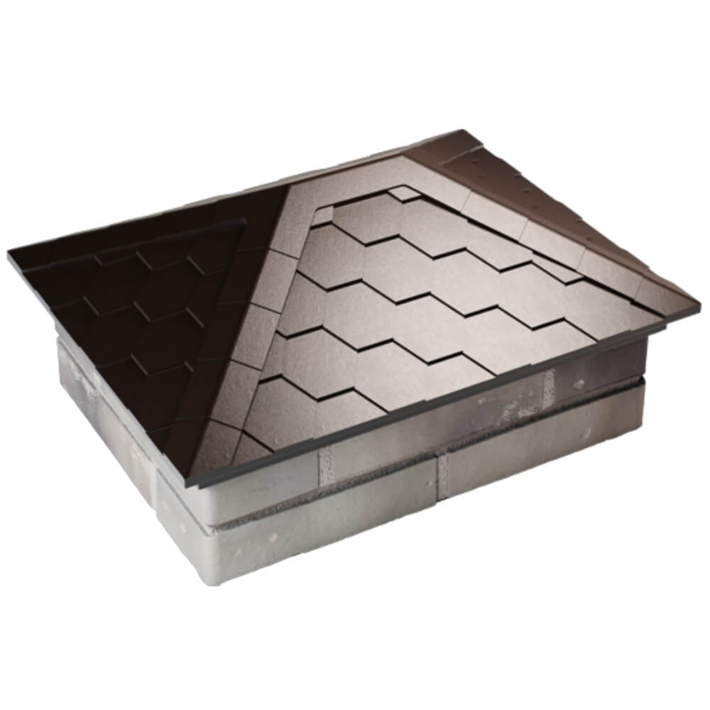 Колпак Zking Эверест Коричневый на столб 2х1.5 кирпича (520х390мм) Новомосковск фото