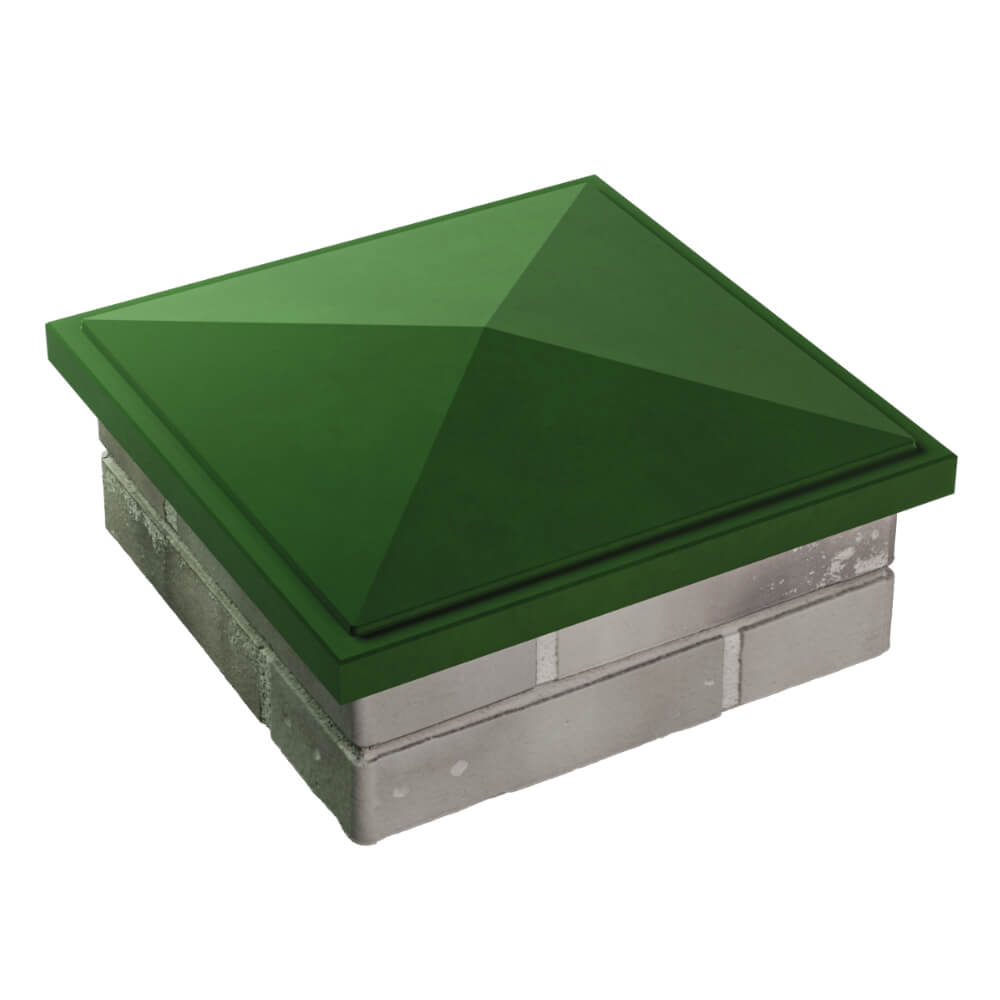 Колпак Zking БонаМоно Зеленый на столб 1.5х1.5 кирпича (385х385, 400х400мм) в Новомосковске фото