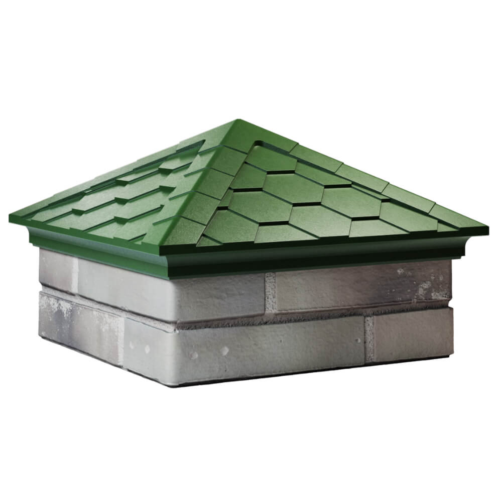 Колпак Zking Эверест Зеленый на столб 1.5х1.5 кирпича (390х390мм) в Новомосковске фото