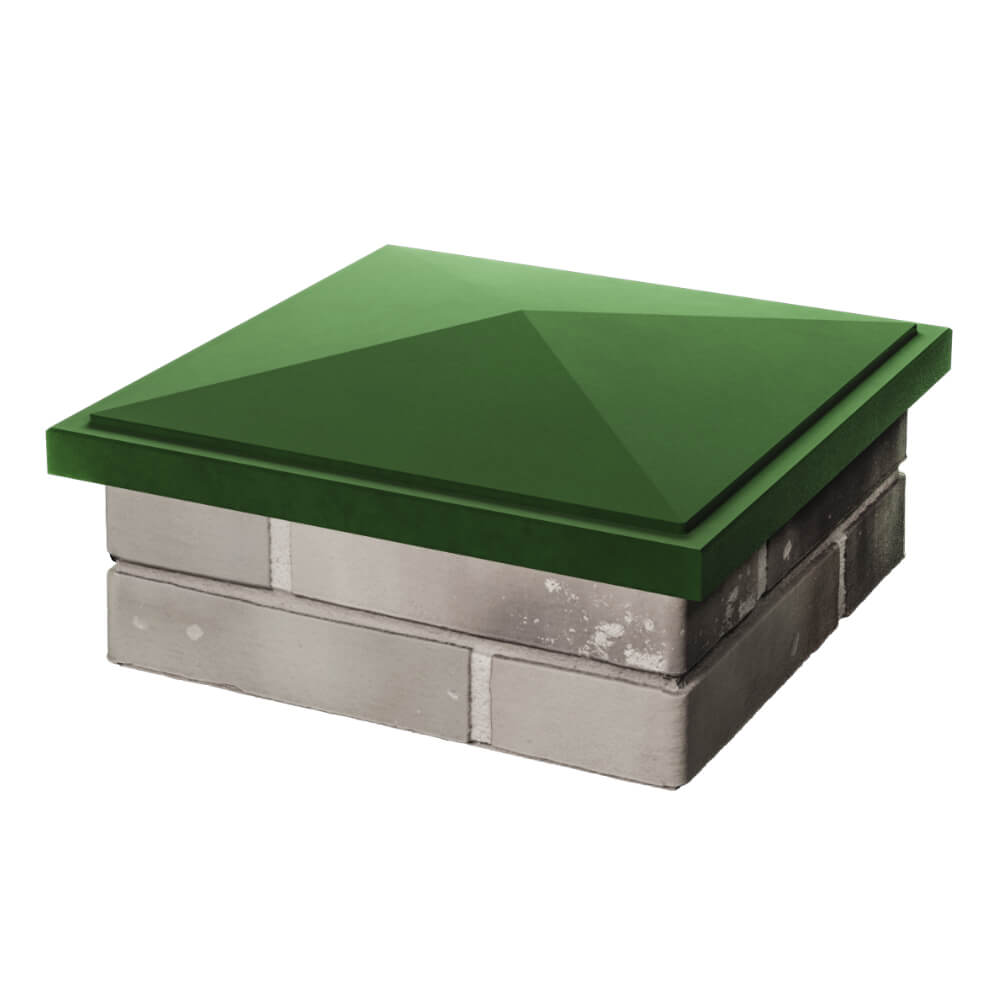 Колпак Zking БонаМоно Зеленый на столб 1.5х1.5 кирпича (385х385, 400х400мм) в Новомосковске фото