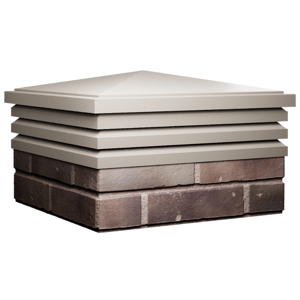 Колпак Zking Бона ХайТек Бежевый на столб 2х2 кирпича (513х513мм) в Новомосковске фото