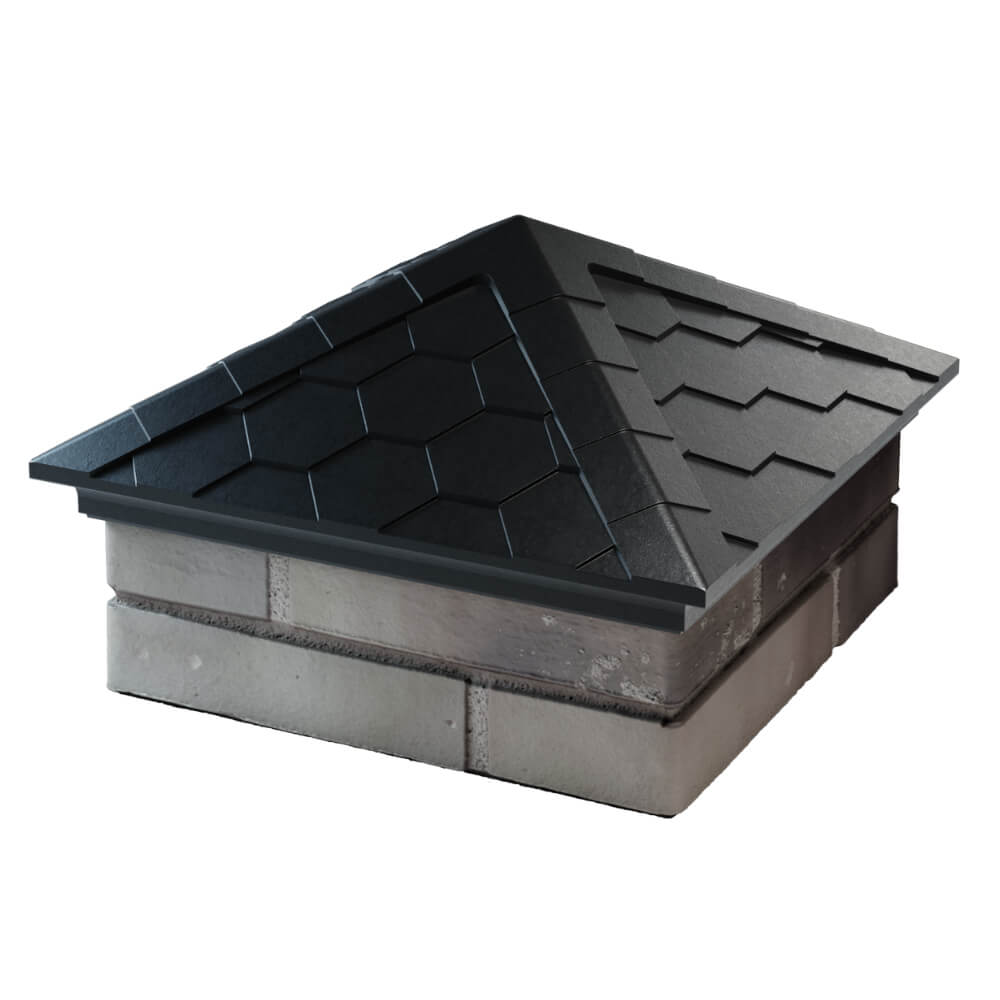 Колпак Zking Эверест Черный на столб 1.5х1.5 кирпича (390х390мм) в Новомосковске фото