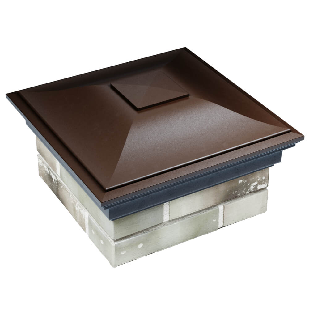 Колпак Zking Монблан Коричневый на столб 1.5х1.5 кирпича (385х385мм) в Новомосковске фото