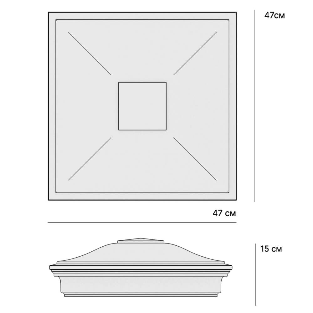 Колпак Zking Монблан Серый на столб 1.5х1.5 кирпича (385х385мм) в Новомосковске фото