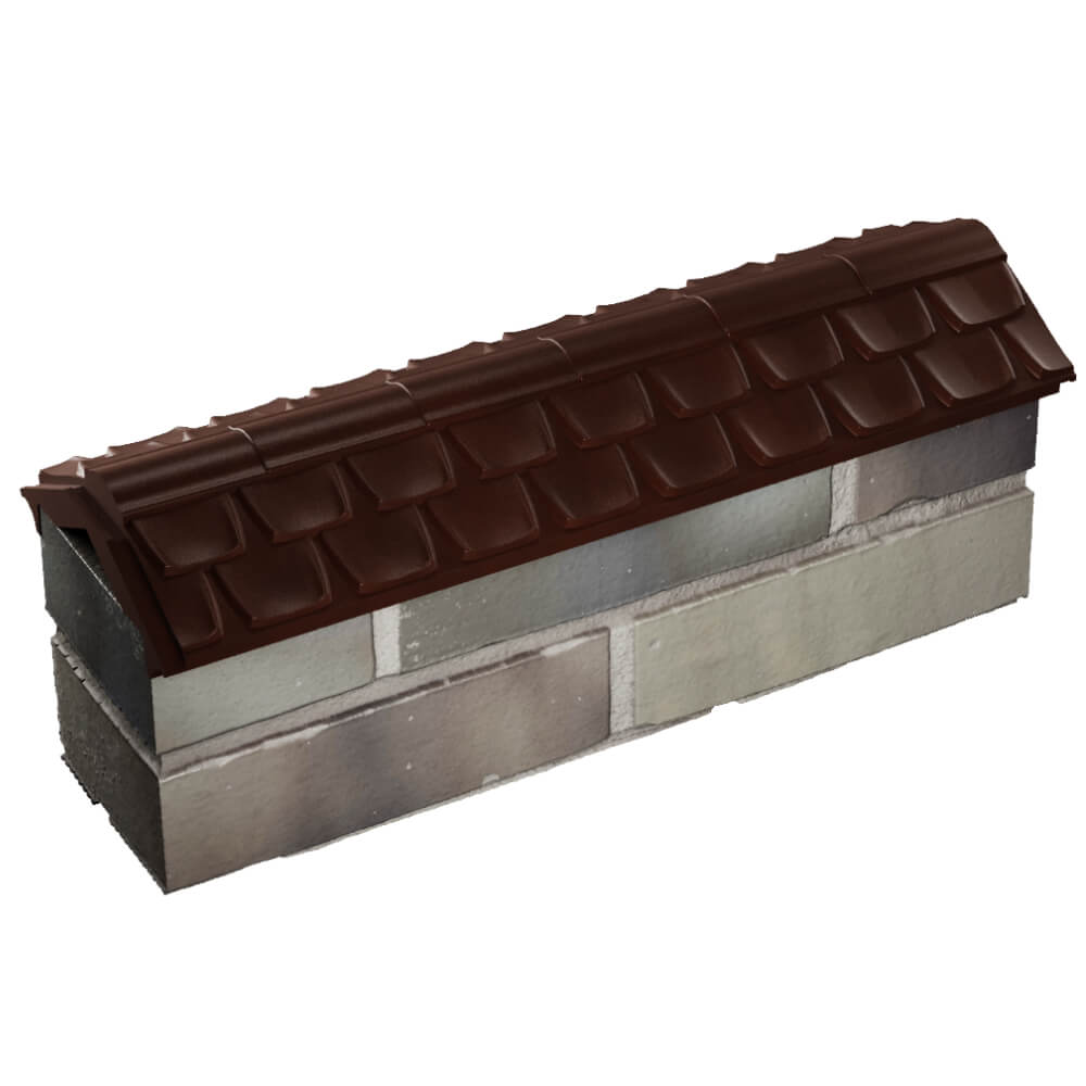 Парапет Zking Эльбрус Коричневый с посадкой на 0.5 кирпича (130мм) в Новомосковске фото