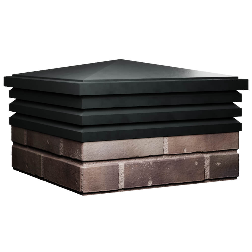 Колпак Zking Бона ХайТек Черный на столб 2х2 кирпича (513х513мм) в Новомосковске фото