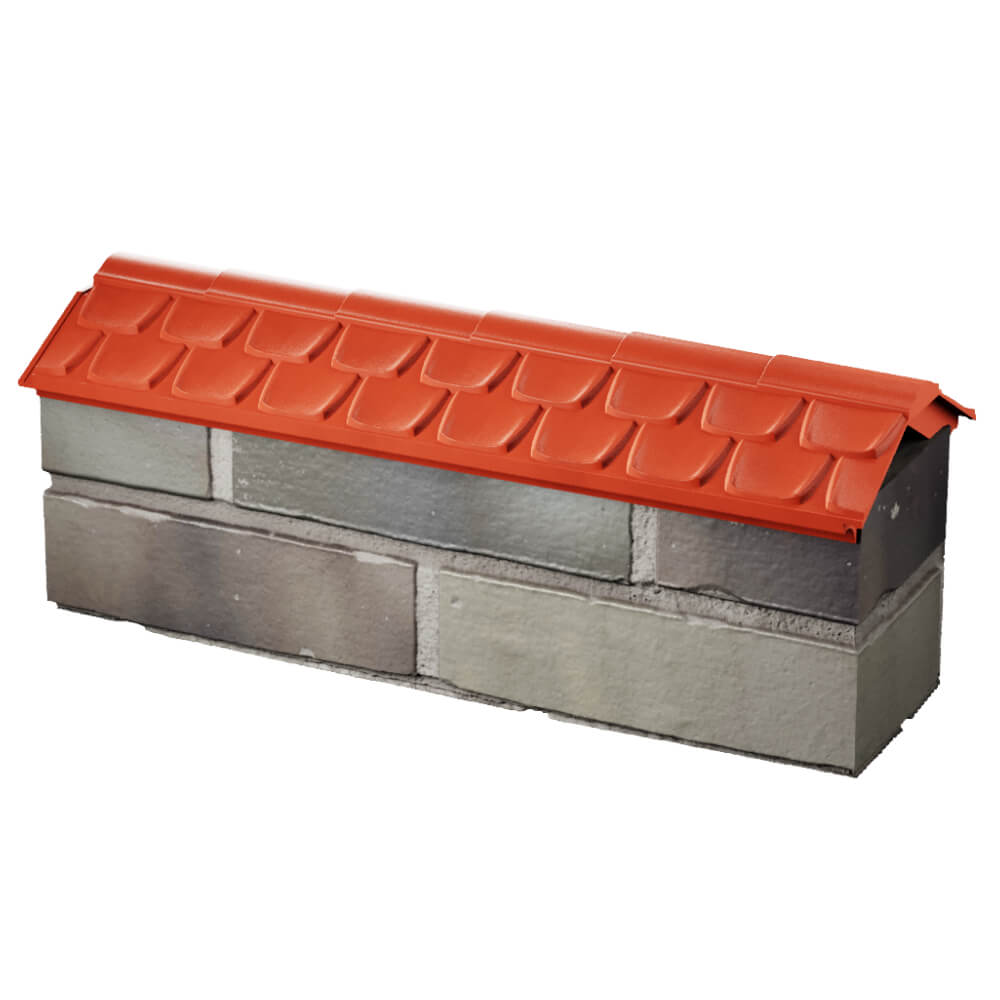 Парапет Zking Эльбрус Красный с посадкой на 0.5 кирпича (130мм) в Новомосковске фото