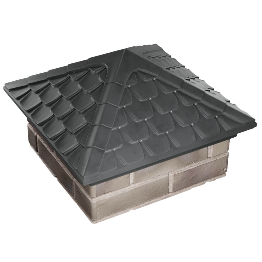 Колпак Zking Эльбрус Серый на столб 1.5х1.5 кирпича (385х385мм) в Новомосковске фото