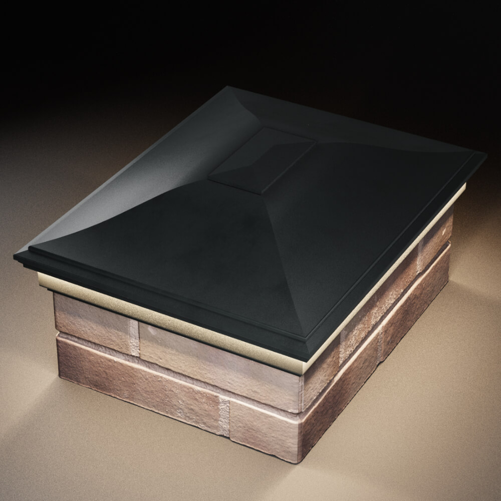 Колпак Zking Монблан Черный на столб 2х1.5 кирпича (515х385мм) c подсветкой в Новомосковске фото