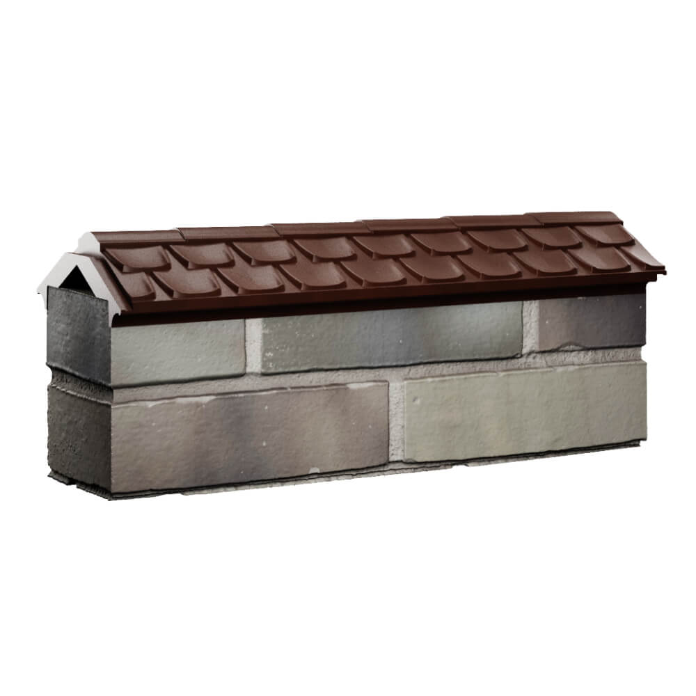 Парапет Zking Эльбрус Коричневый с посадкой на 0.5 кирпича (130мм) Новомосковск фото
