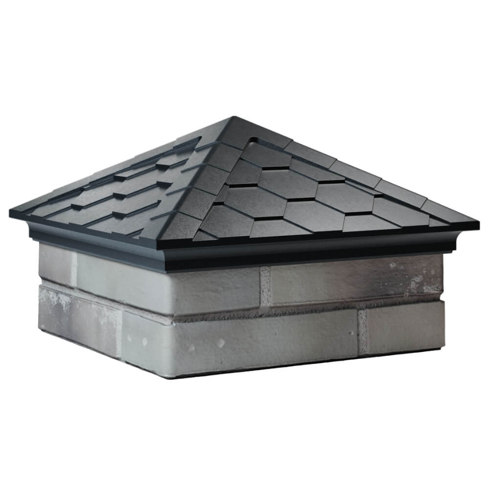 Колпак Zking Эверест Черный на столб 1.5х1.5 кирпича (390х390мм) в Новомосковске фото