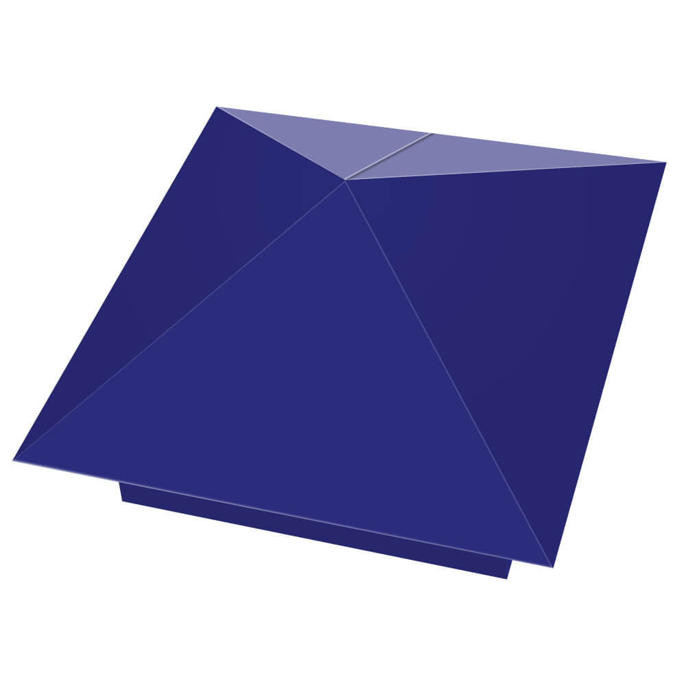 Колпак металлический 400х400мм RAL5002 Синий Ультрамарин заборный Новомосковск фото