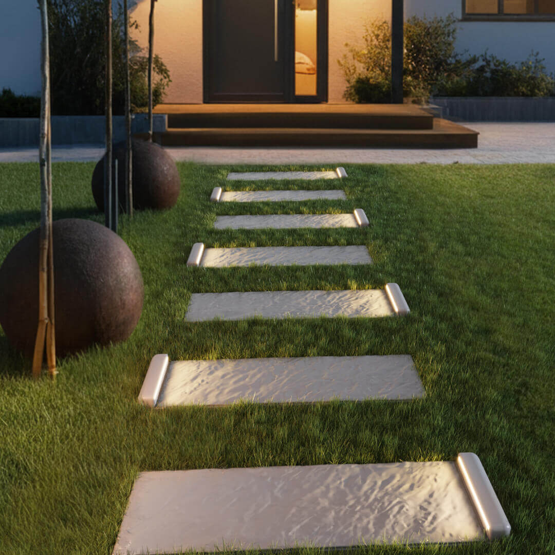 LED Светильник для шаговой плиты STONE Светлая Галька 330х75х98мм в Новомосковске фото