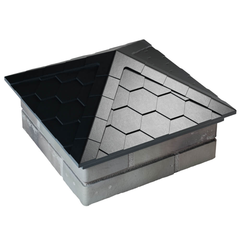 Колпак Zking Эверест Черный на столб 1.5х1.5 кирпича (390х390мм) в Новомосковске фото