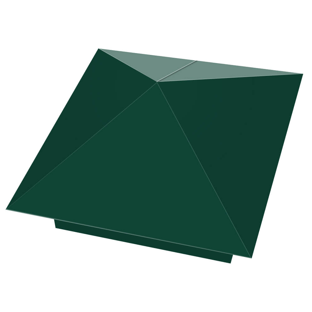 Колпак металлический 390х390мм RAL6005 Зеленый Мох заборный Новомосковск фото