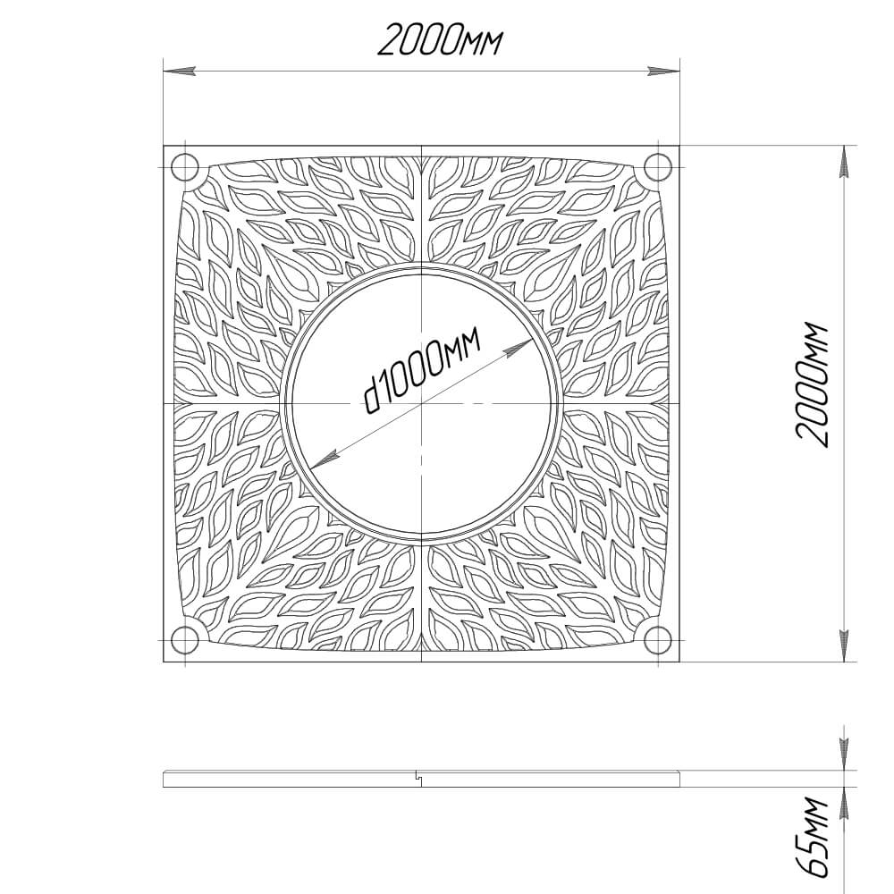 Приствольная решетка для дерева ZKING CRUST 2х2м Черная в Новомосковске фото
