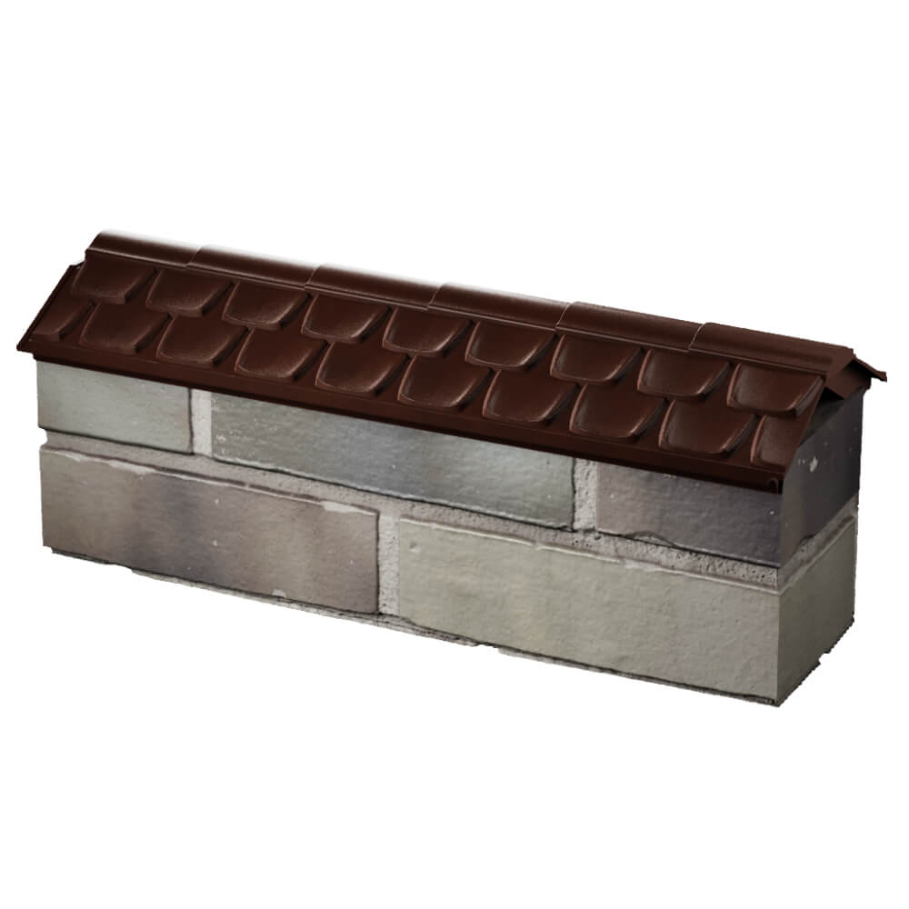 Парапет Zking Эльбрус Коричневый с посадкой на 0.5 кирпича (130мм) в Новомосковске фото