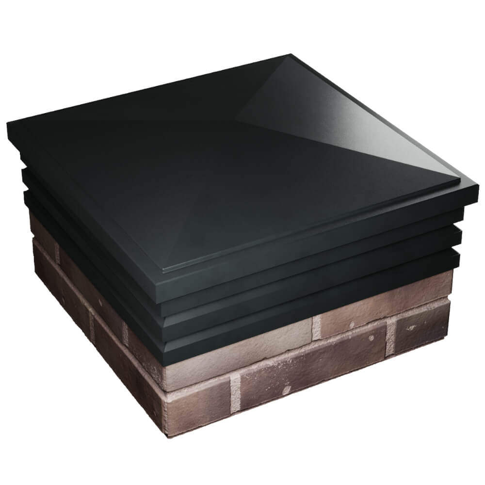 Колпак Zking Бона ХайТек Черный на столб 2х2 кирпича (513х513мм) в Новомосковске фото