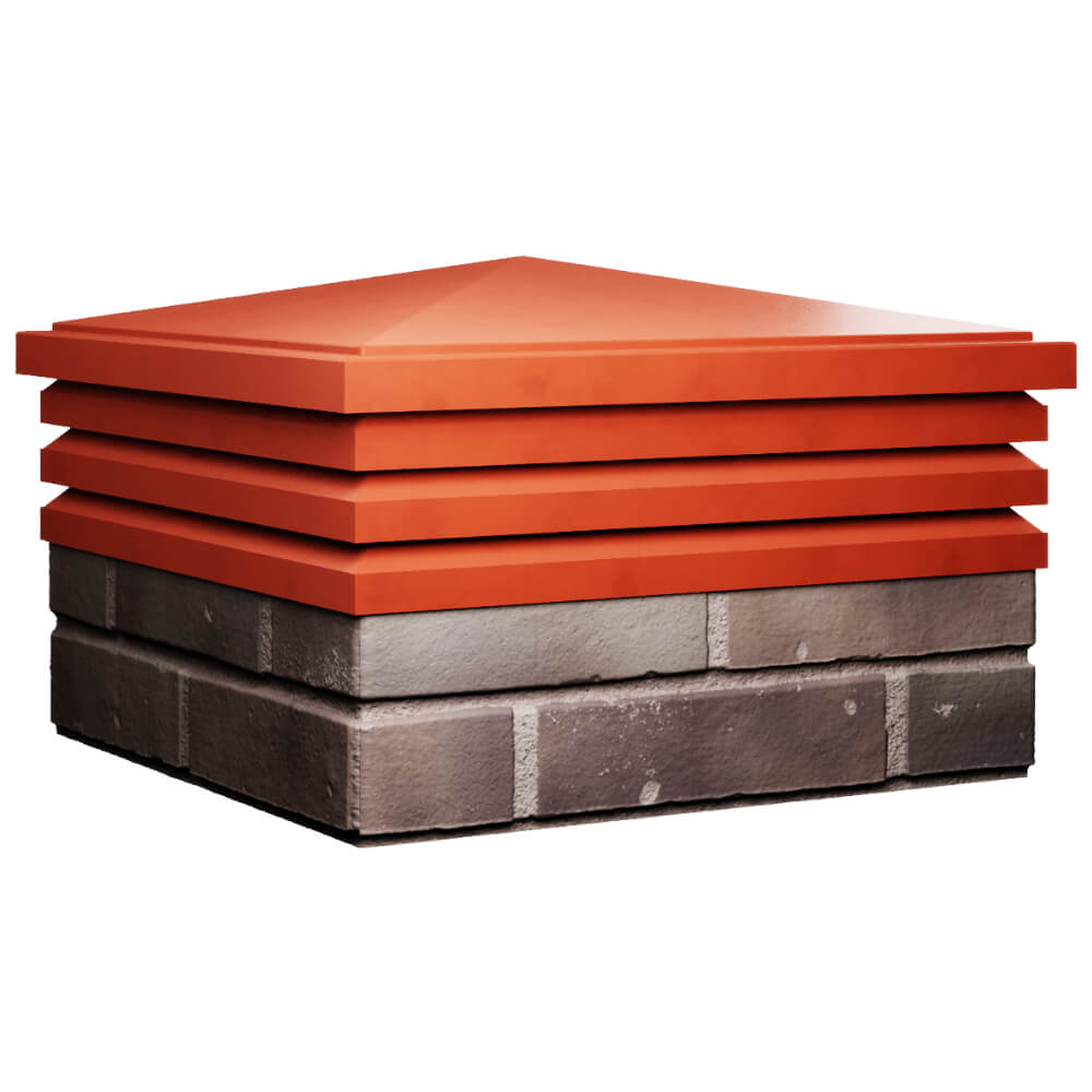 Колпак Zking Бона ХайТек Красный на столб 2х2 кирпича (513х513мм) в Новомосковске фото