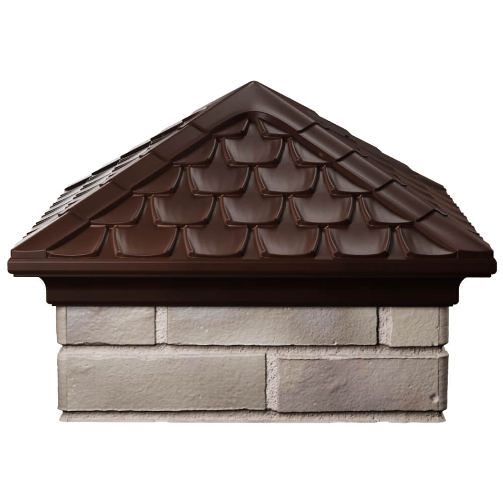 Колпак Zking Эльбрус Коричневый на столб 1.5х1.5 кирпича (385х385мм) Новомосковск фото