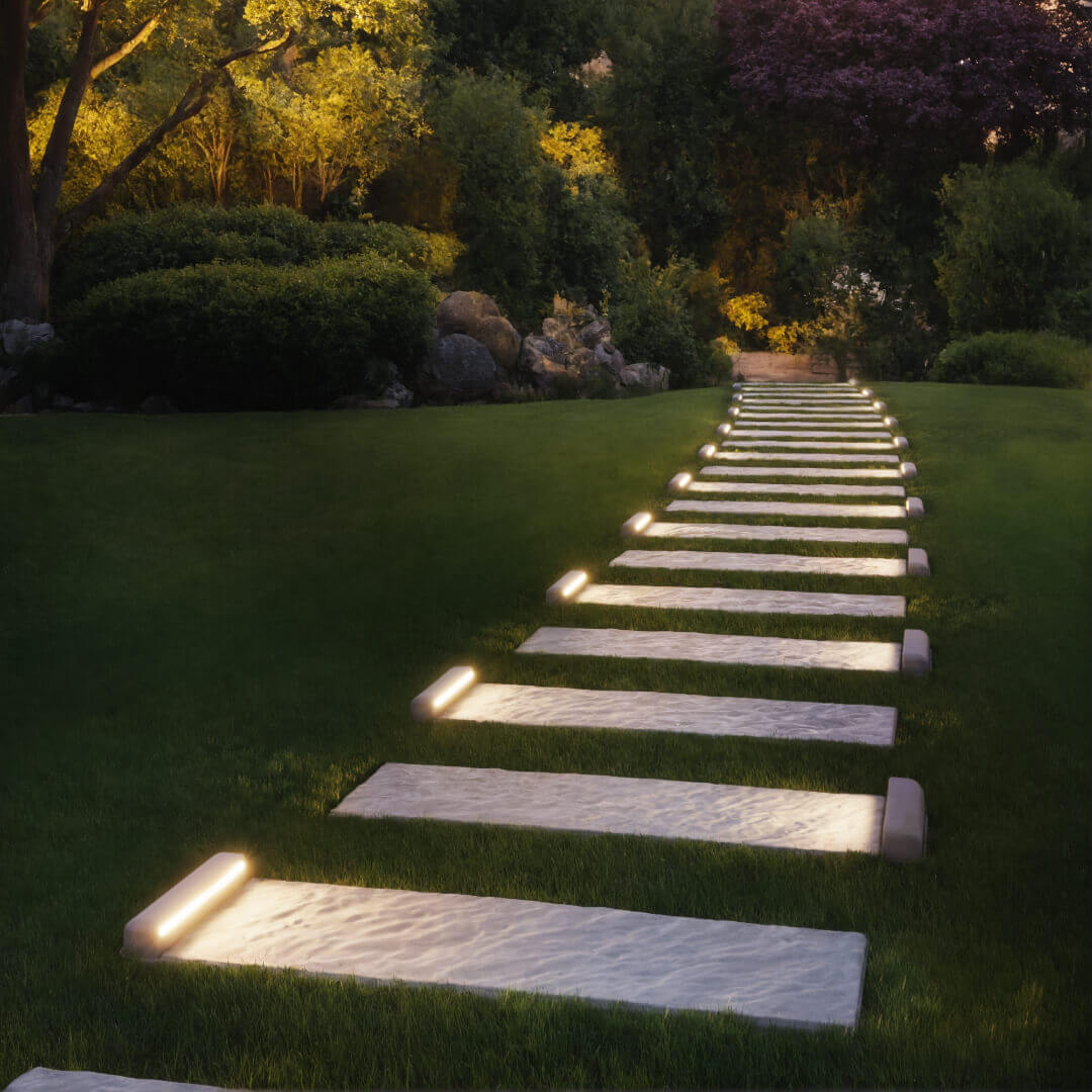 LED Светильник для шаговой плиты STONE Светлая Галька 330х75х98мм в Новомосковске фото