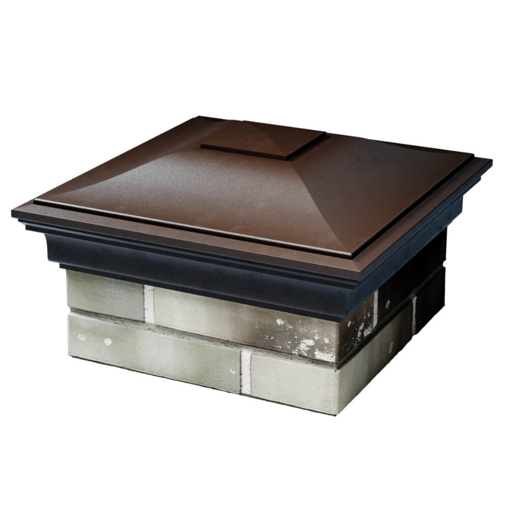 Колпак Zking Монблан Коричневый на столб 1.5х1.5 кирпича (385х385мм) в Новомосковске фото