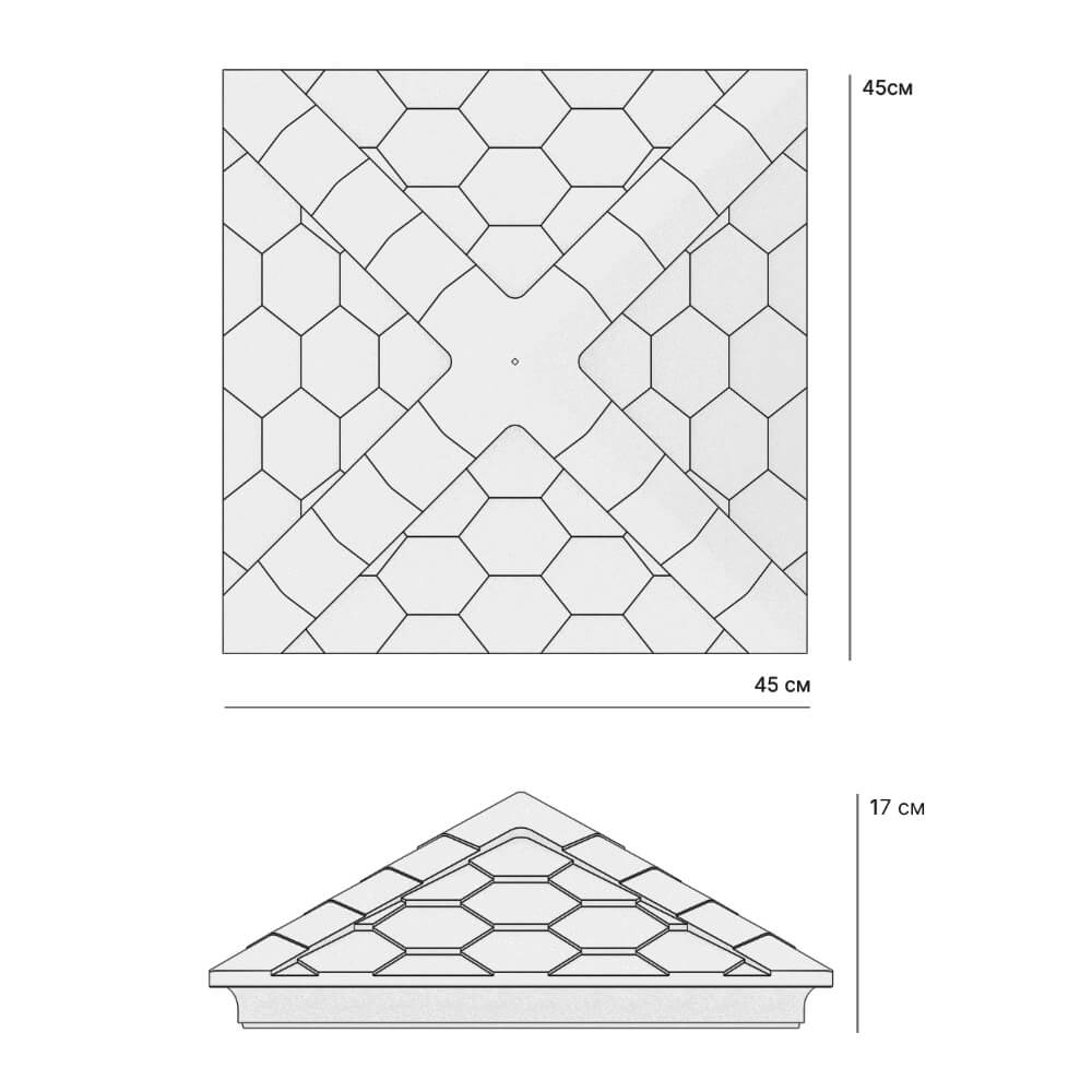 Колпак Zking Эверест Красный на столб 1.5х1.5 кирпича (390х390мм) в Новомосковске фото