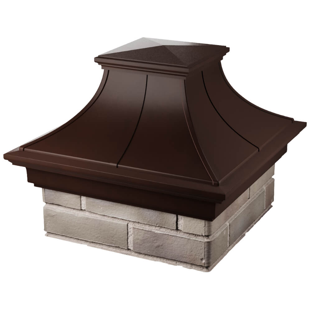 Колпак Zking Монблан Премиум Коричневый на столб 1.5х1.5 кирпича (385х385мм) в Новомосковске фото