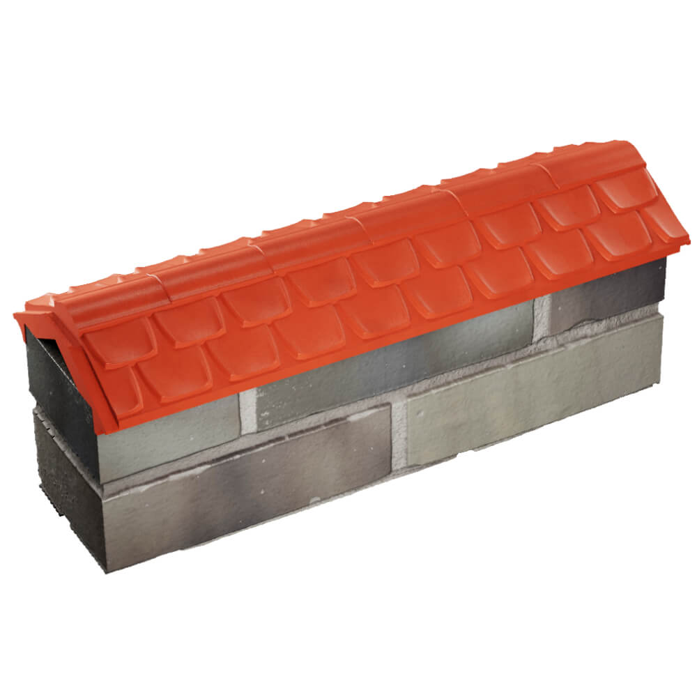 Парапет Zking Эльбрус Красный с посадкой на 0.5 кирпича (130мм) в Новомосковске фото