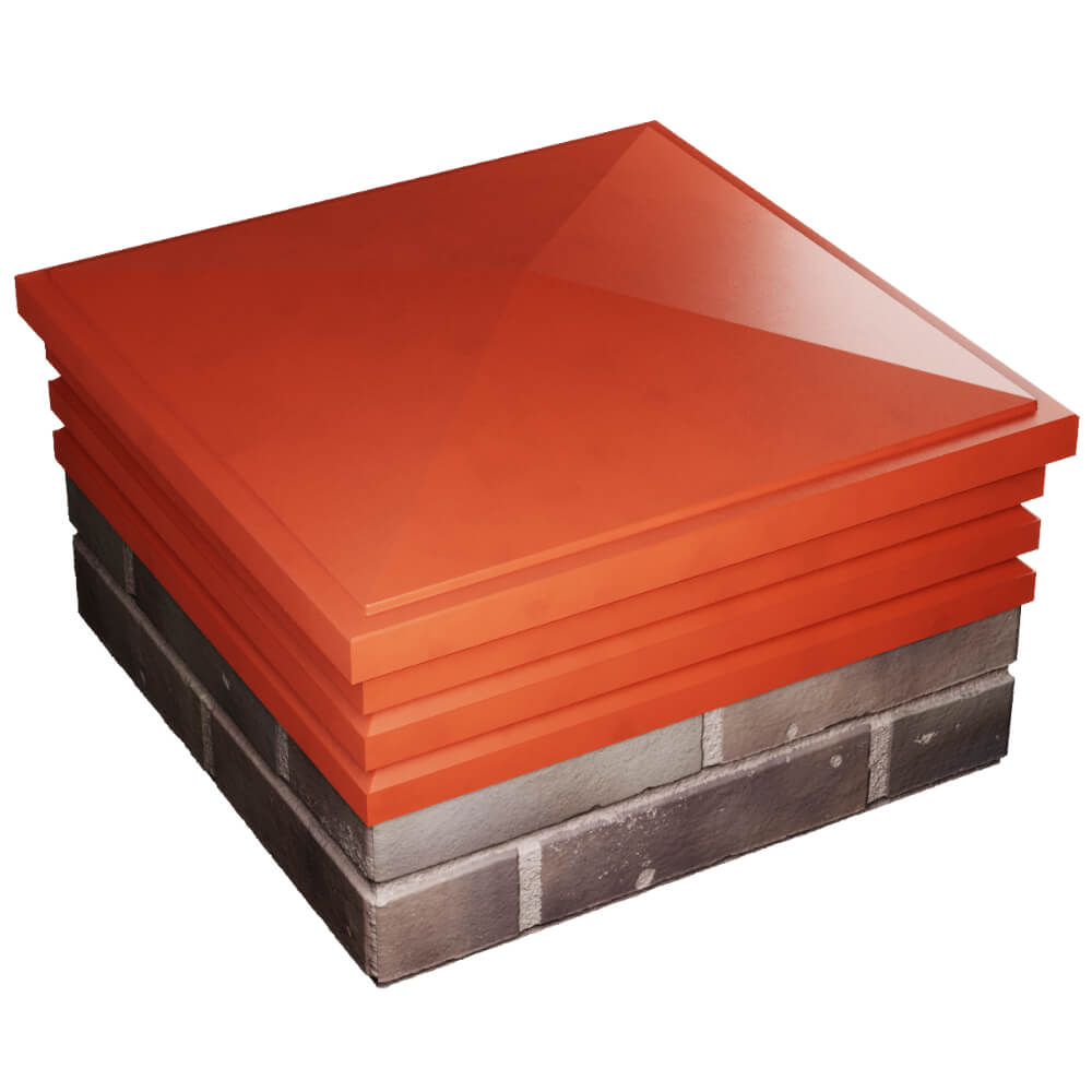 Колпак Zking Бона ХайТек Красный на столб 2х2 кирпича (513х513мм) в Новомосковске фото