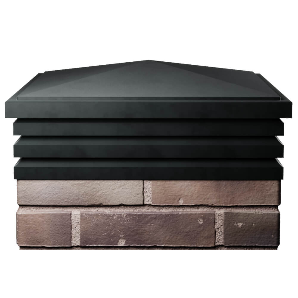 Колпак Zking Бона ХайТек Черный на столб 2х2 кирпича (513х513мм) Новомосковск фото