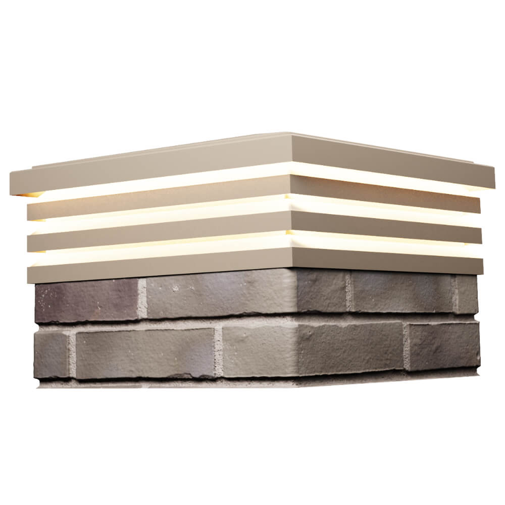 Колпак Zking Бона ХайТек Бежевый на столб 1.5х1.5 кирпича (385х385мм) с подсветкой в Новомосковске фото