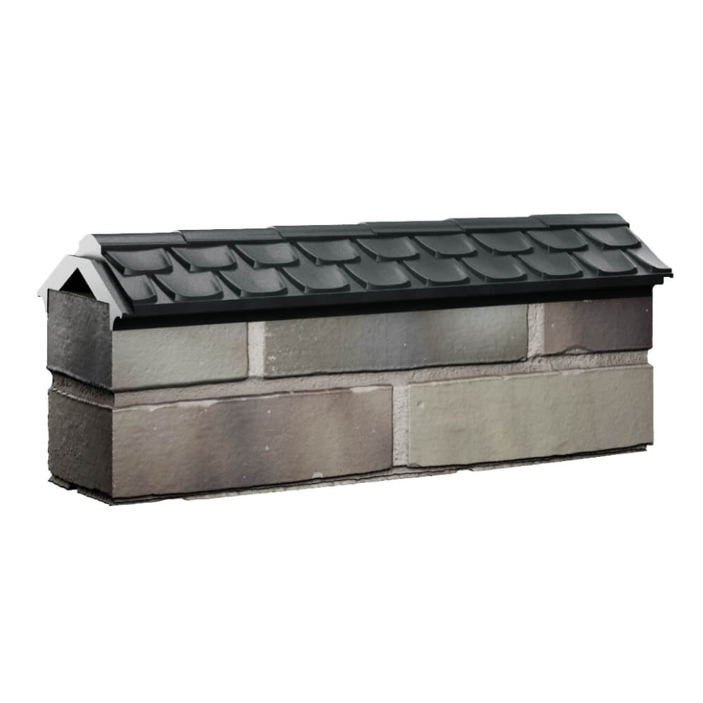 Парапет Zking Эльбрус Черный с посадкой на 0.5 кирпича (130мм) Новомосковск фото
