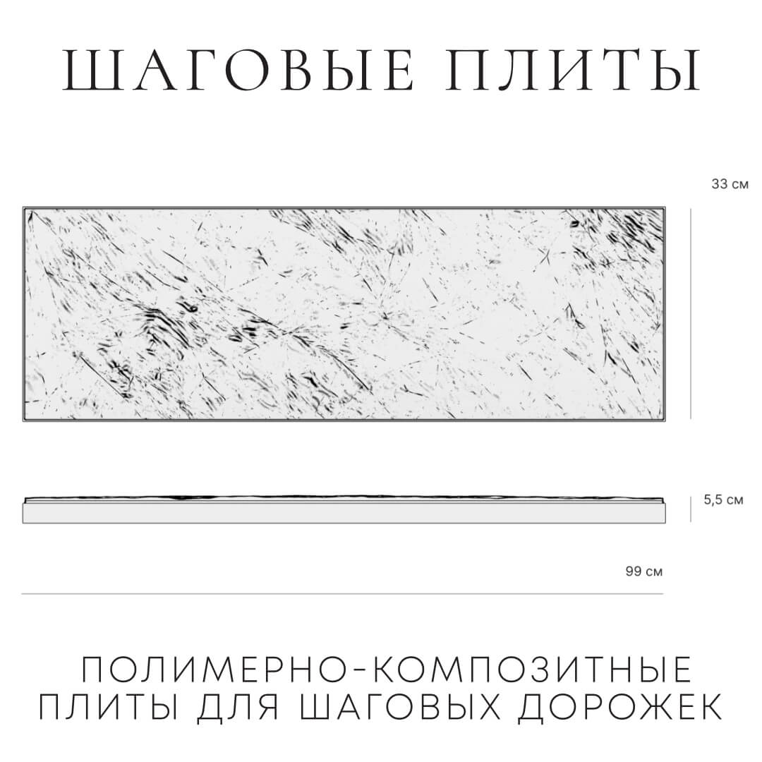 Шаговая плита STONE Графитовый Серый 990х330х55мм в Новомосковске фото