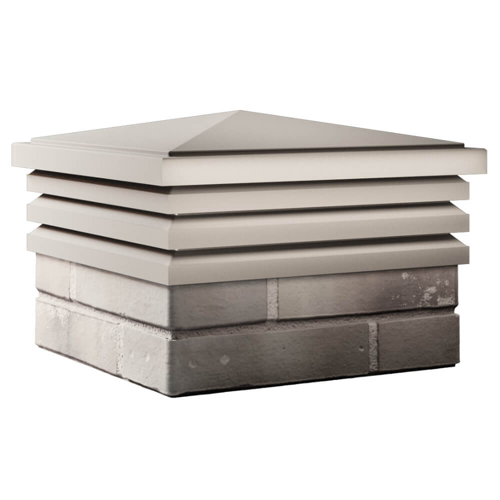 Колпак Zking Бона ХайТек Бежевый на столб 1.5х1.5 кирпича (385х385мм) в Новомосковске фото