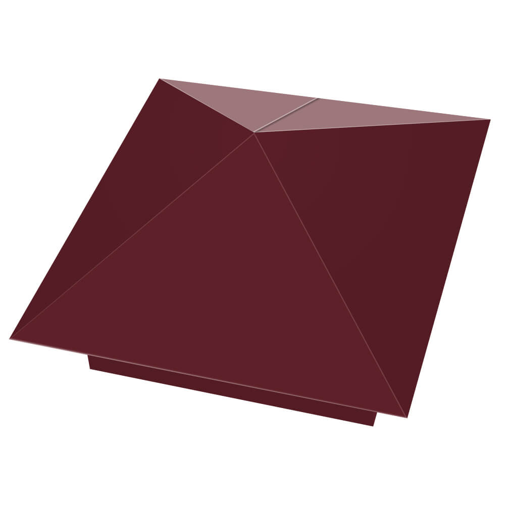 Колпак металлический 390х390мм RAL3005 Красное Вино заборный Новомосковск фото