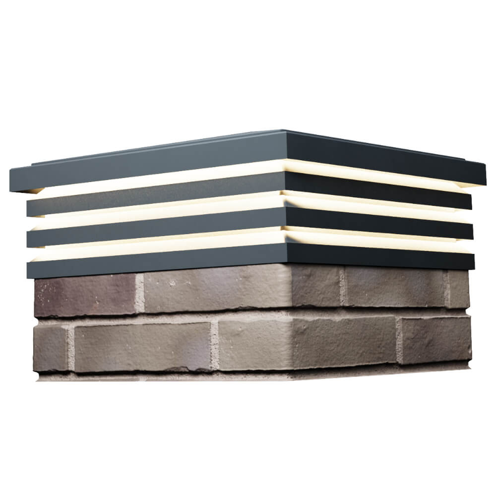 Колпак Zking Бона ХайТек Серый на столб 1.5х1.5 кирпича (385х385мм) с подсветкой в Новомосковске фото