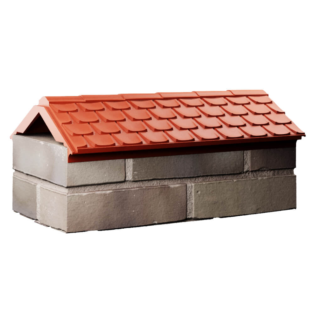 Парапет Zking Эльбрус Красный с посадкой на 1 кирпич (255мм) Новомосковск фото
